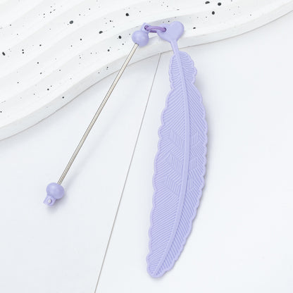 Plastic Feather Bookmark - Cartoon Pendant Children Handmade Beaded Reading Mark Book Holder