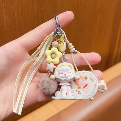 Handmade DIY cute grain change baby bubble keychain doll pendant cartoon beaded bag small carry doll ornament