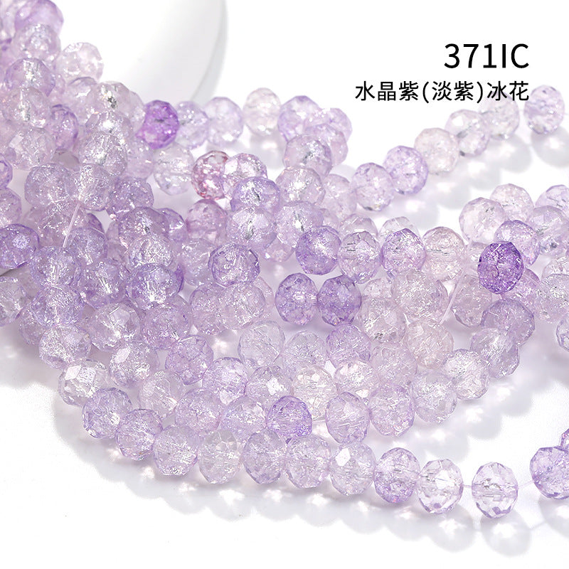 Multicolor Ice Flower Faceted Crystal Glass Beads - Wheel Scatter Bead Bracelet Necklace Accessories