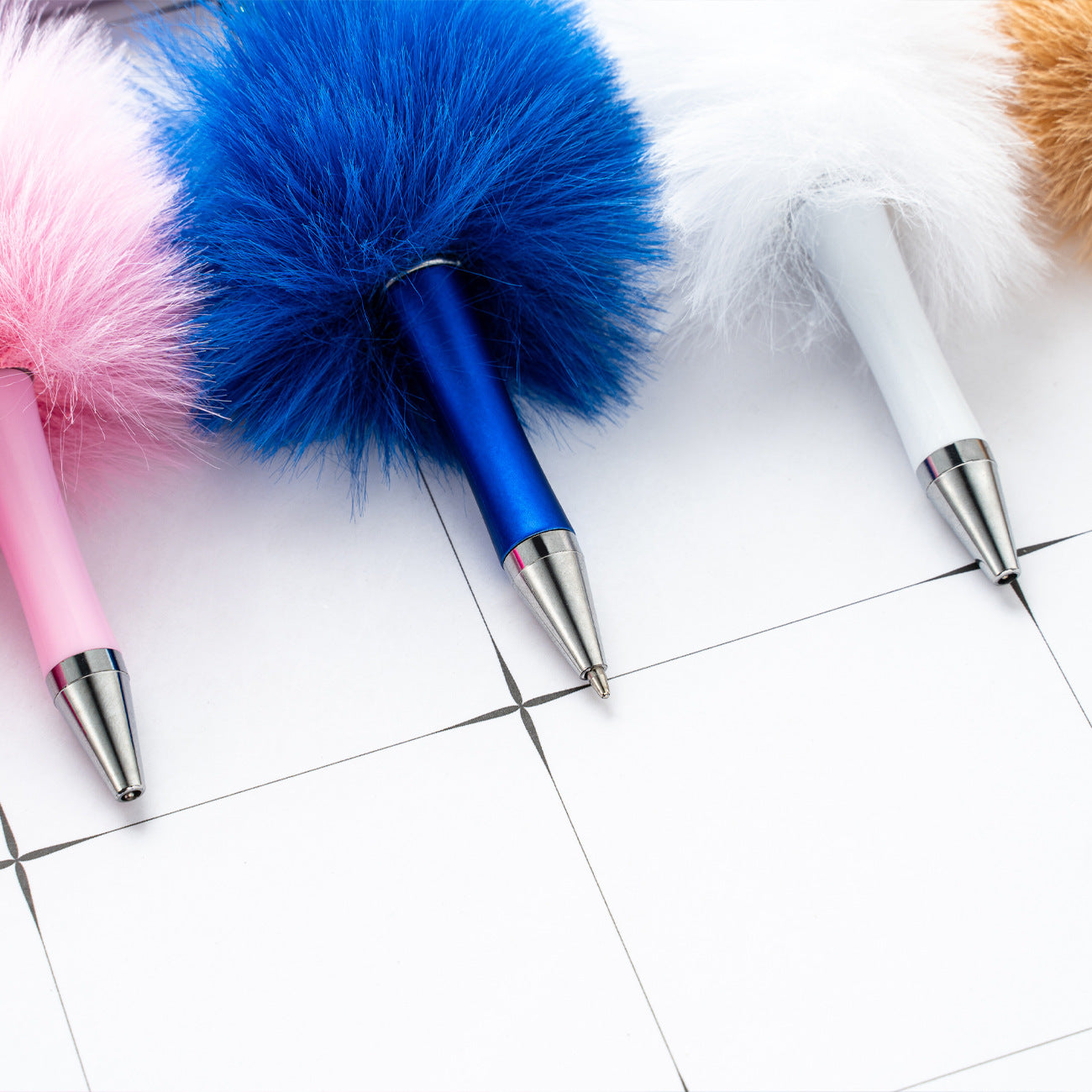 DIY Plastic Ballpoint Pen - Creative Handmade Plush Cartoon Hairball Pen Wholesale