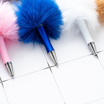 DIY Plastic Ballpoint Pen - Creative Handmade Plush Cartoon Hairball Pen Wholesale