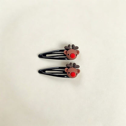 Christmas BB clip hairpin cartoon cute Santa hairpin red BB clip girl side clip bangs clip hair accessories
