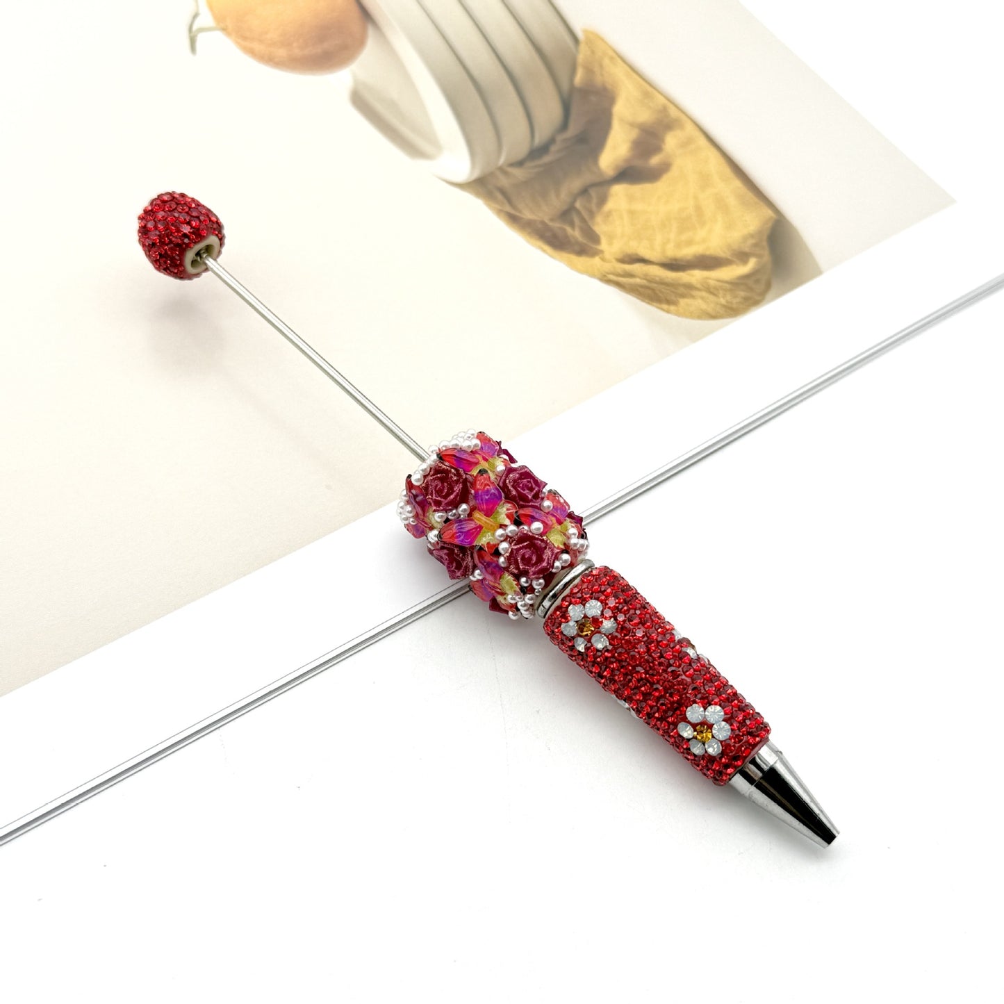 new DIY luxury full diamond pen butterfly pearl daisy rose series ballpoint pen business cute pen