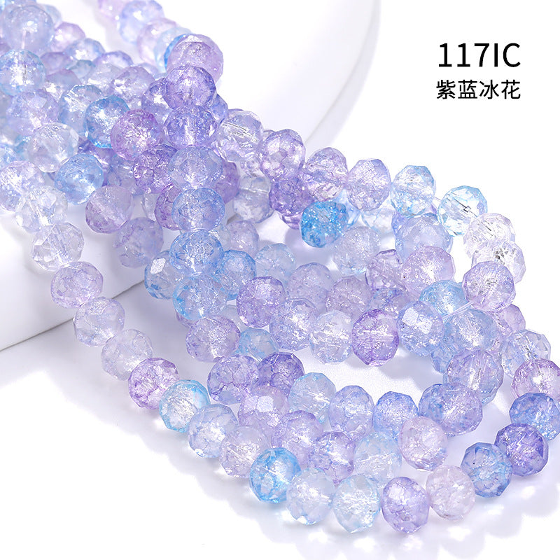 Multicolor Ice Flower Faceted Crystal Glass Beads - Wheel Scatter Bead Bracelet Necklace Accessories