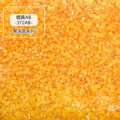 Jelly-colored resin flat diamonds, nail art diamonds, hair accessories, headgear sticky diamonds, toy dolls, sticky diamonds, round resin flat diamonds