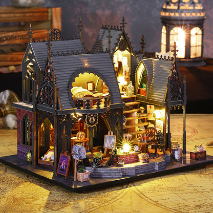 Jiate DIY Cottage Luna Magic House Wooden Handmade Miniature Landscape Model Ornament Holiday Birthday Gift