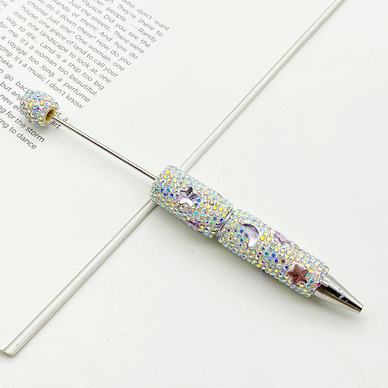 Star Moon Full Diamond Ballpoint Pen Creative DIY Beadable Handmade Diamond Ballpoint Pen Manufacturer Gift Pen Wholesale