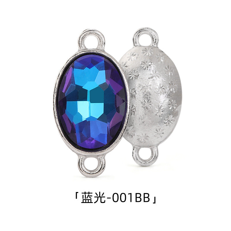 Oval 10*14mm double hanging zinc alloy silver chain headband pendant clothing DIY accessories hairpin headband hanging