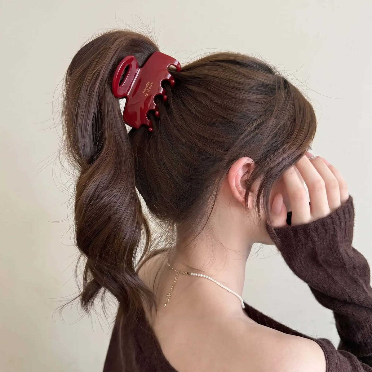 Korean gold standard retro square hollow medium shark clip simple temperament hair plate hair grab women's back head hairpin