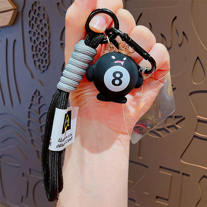 Cartoon snooker billiards keychain bag pendant cute couple schoolbag doll keychain pendant small gifts