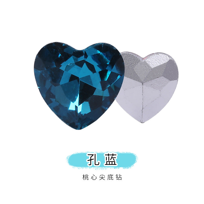 Heart Pointed Bottom Diamond Rhinestones - Crystal Glass Phone Sticker Clothing Headband Jewelry Accessories