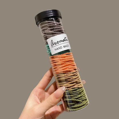 Black rubber band, highly elastic, durable, hair tie, leather sleeve, hair tie, women's bucket set, 100 rubber bands, high ponytail