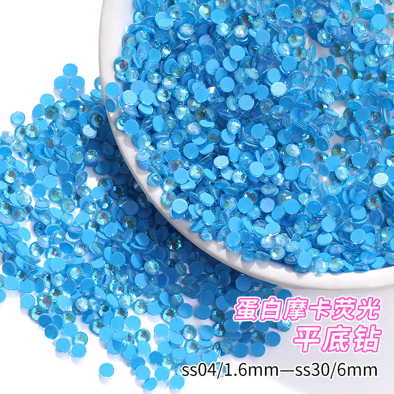 Guomao A-Diamond Even-Face Protein Mocha Fluorescent Ultra-Glitter Glass Diamond Jewelry Accessories DIY Phone Case Accessories Flat-Bottom Diamond