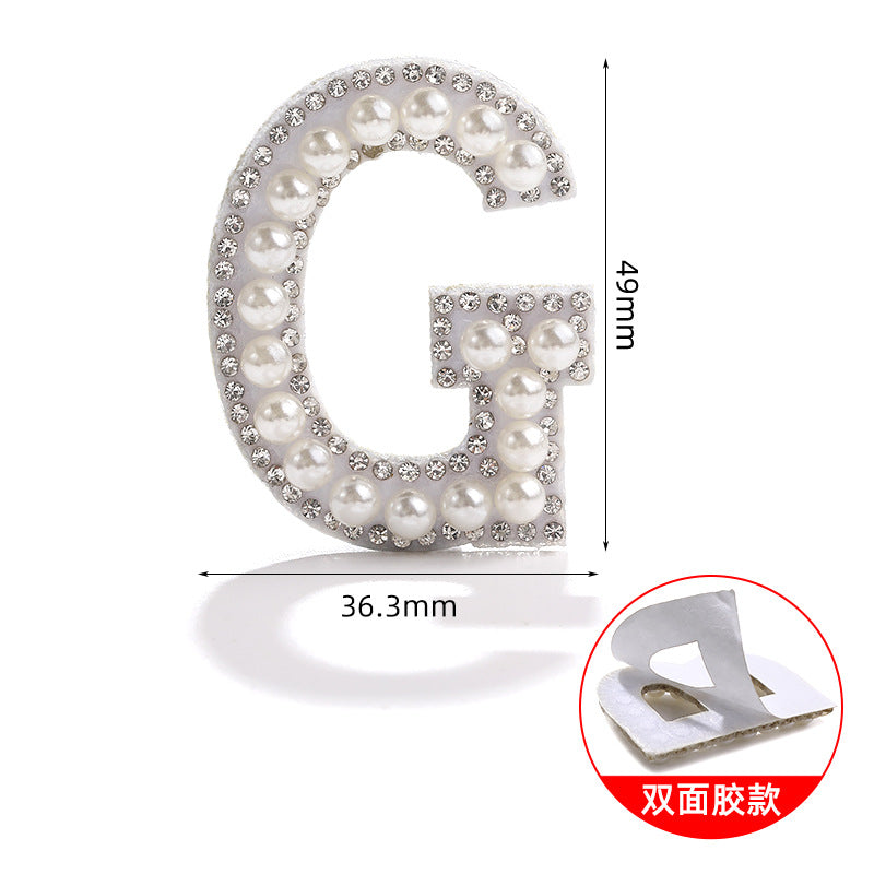 26 English letter patches, pearl adhesive backing tape, DIY double-sided decorative decoration, peel-off self-adhesive patch stickers