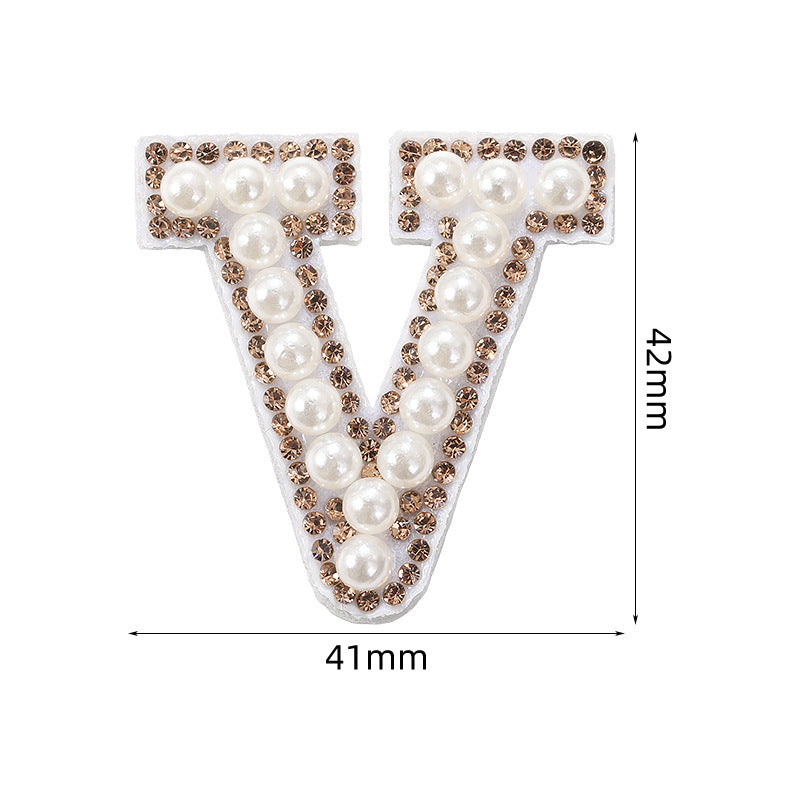 Crystal yellow diamond 26-letter fabric patch set, hot-hot stamped colored letter patch for clothing bags, diamond patches
