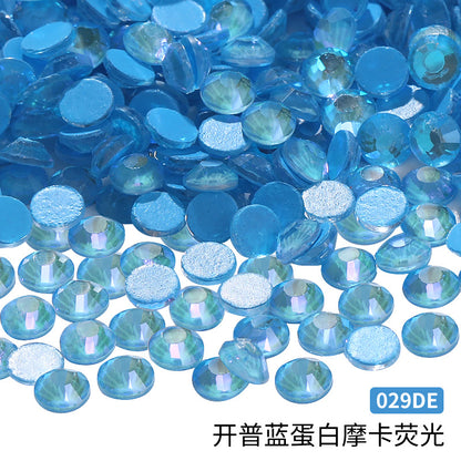Guomao A-Diamond Even-Face Protein Mocha Fluorescent Ultra-Glitter Glass Diamond Jewelry Accessories DIY Phone Case Accessories Flat-Bottom Diamond