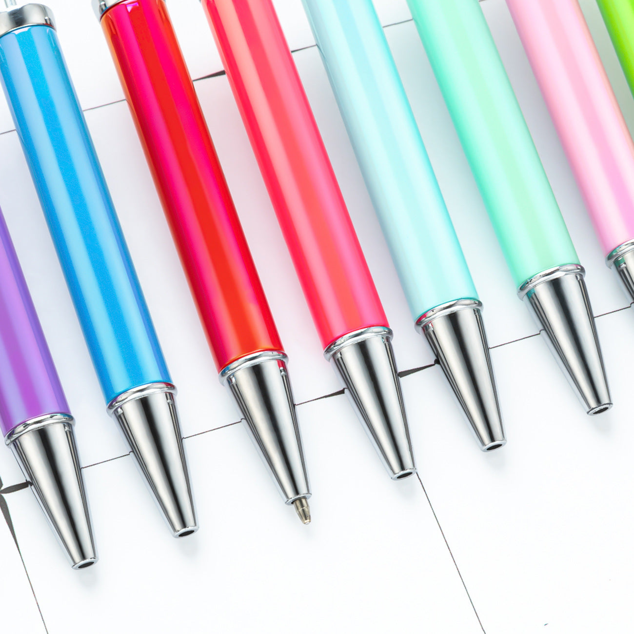 UV Gradient Ballpoint Pen - Creative Student DIY Plastic UV Electroplating Seven Color Pen
