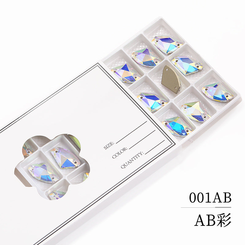 Axe Flat Buckle - Flat Bottom Special-Shaped Hand-Sewn Rhinestones Real Silver Plating Shoe Accessories Luggage Clothing