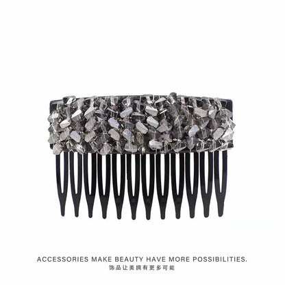 Elegant light luxury rhinestone hair comb, high-end inverted comb hair accessory, new style of bangs and loose hair organizer, side hair clip