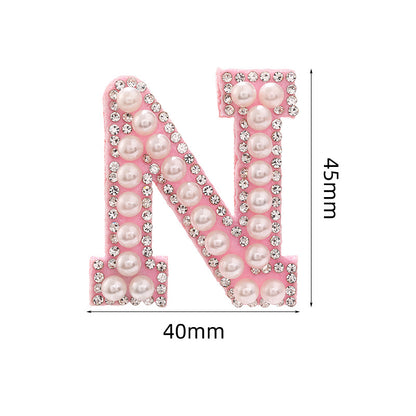 Hot Heat Patch Stickers with 26 English Letters DIY Accessories Clothing Accessories White Diamond Pink Nonwoven Fabric Stickers