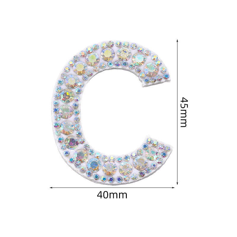 In stock AB color hot stamp diamonds, pearl letter embroidery badges, badges, patch patches, apparel accessories, full diamonds, full diamonds