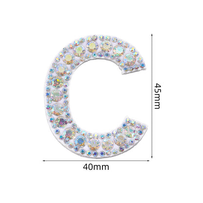 In stock AB color hot stamp diamonds, pearl letter embroidery badges, badges, patch patches, apparel accessories, full diamonds, full diamonds