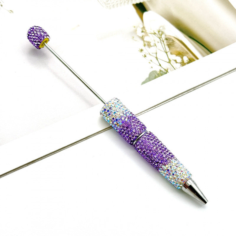 Multi-color gradient full diamond ballpoint pen DIY fun handmade full diamond ballpoint pen educational student stationery gift pen