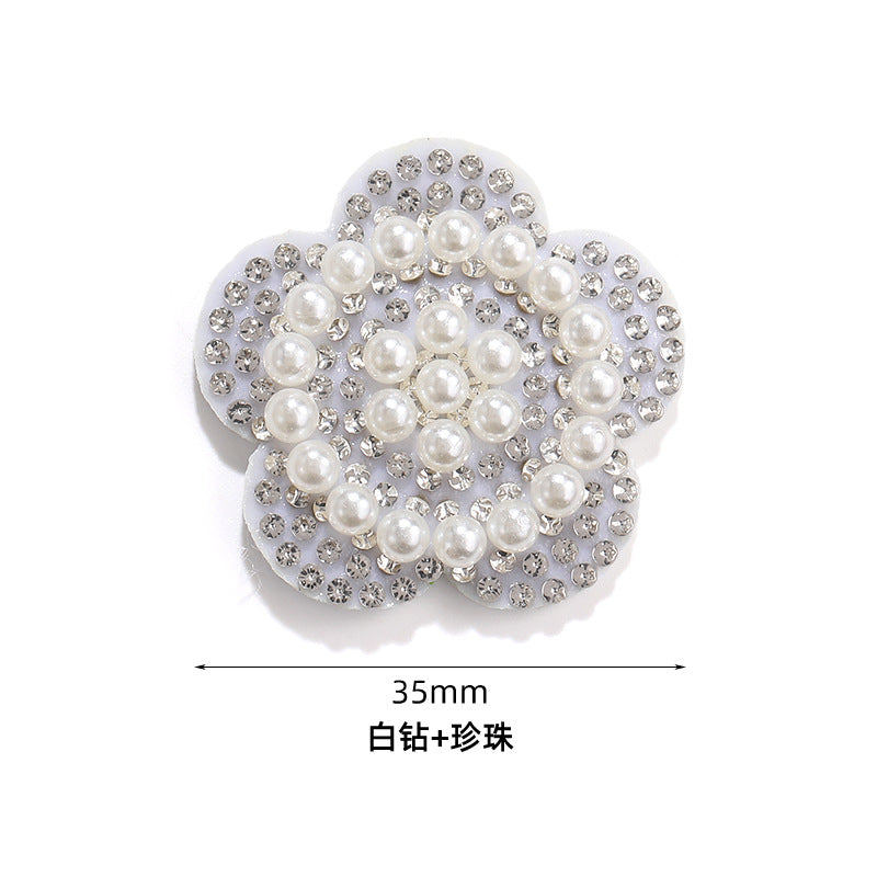 Rabbit Rhinestone Pearl Patch - Hot Diamond Sticker Clothes Shoes Flower Hair Accessories