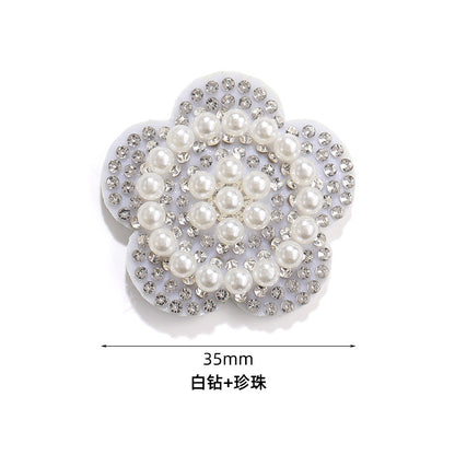 Rabbit Rhinestone Pearl Patch - Hot Diamond Sticker Clothes Shoes Flower Hair Accessories