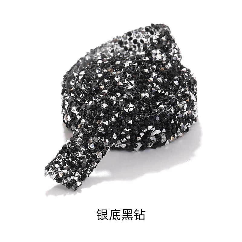 Resin drill belt width 1.2cm tear off instant jewelry handicrafts cups, shoes bags clothing accessories color diamond belt 1 yard