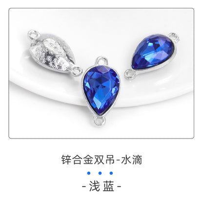 Direct supply of waterdrop double pendants, zinc alloy pendants, earrings, bracelets, jewelry accessories, high-value waterdrop double pendants