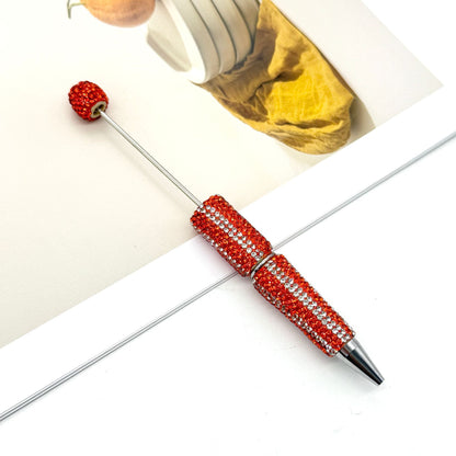 DIY  hot selling straight stripe full diamond ballpoint pen creative beaded cute grain pen hand-inlaid with diamonds heavy work ballpoint pen