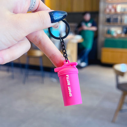 Creative Mini Fitness Barbell Piece Keychain Pendant Couple Car Bag Keychain Sports Small Pendant Wholesale