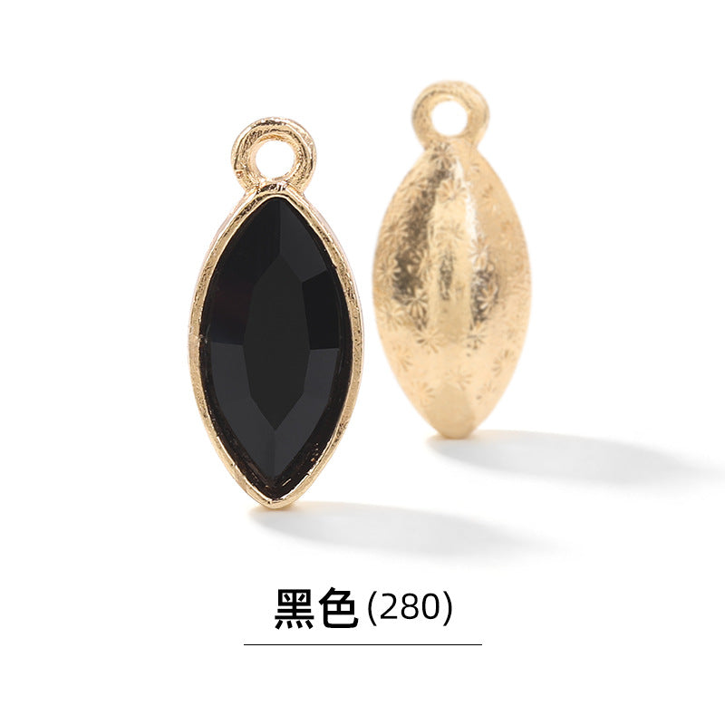 Xichuan horse eye zinc alloy pendant, gold base horse eye single pendant with diamond, DIY jewelry, earrings, doll pendants, horse eye rhinestone