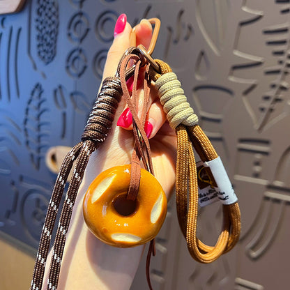 Creative miu system simulated alkaline water bread bracelet keychain pendant couple bag keychain small pendant wholesale