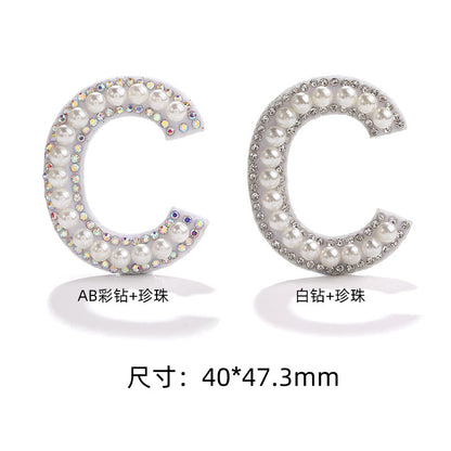 English Letter Hot Patch Stickers - 26 Letters White Imitation Pearl DIY Clothing Accessories