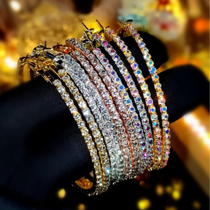 2-4-6-8-10cm oversized earrings exaggerated earrings european and american round rhinestone geometric hoop earrings for women cross-border