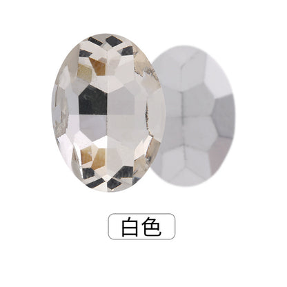 Oval Pointed Bottom Diamond Rhinestones - Crystal Glass Hair Accessories Wedding Dress Decoration