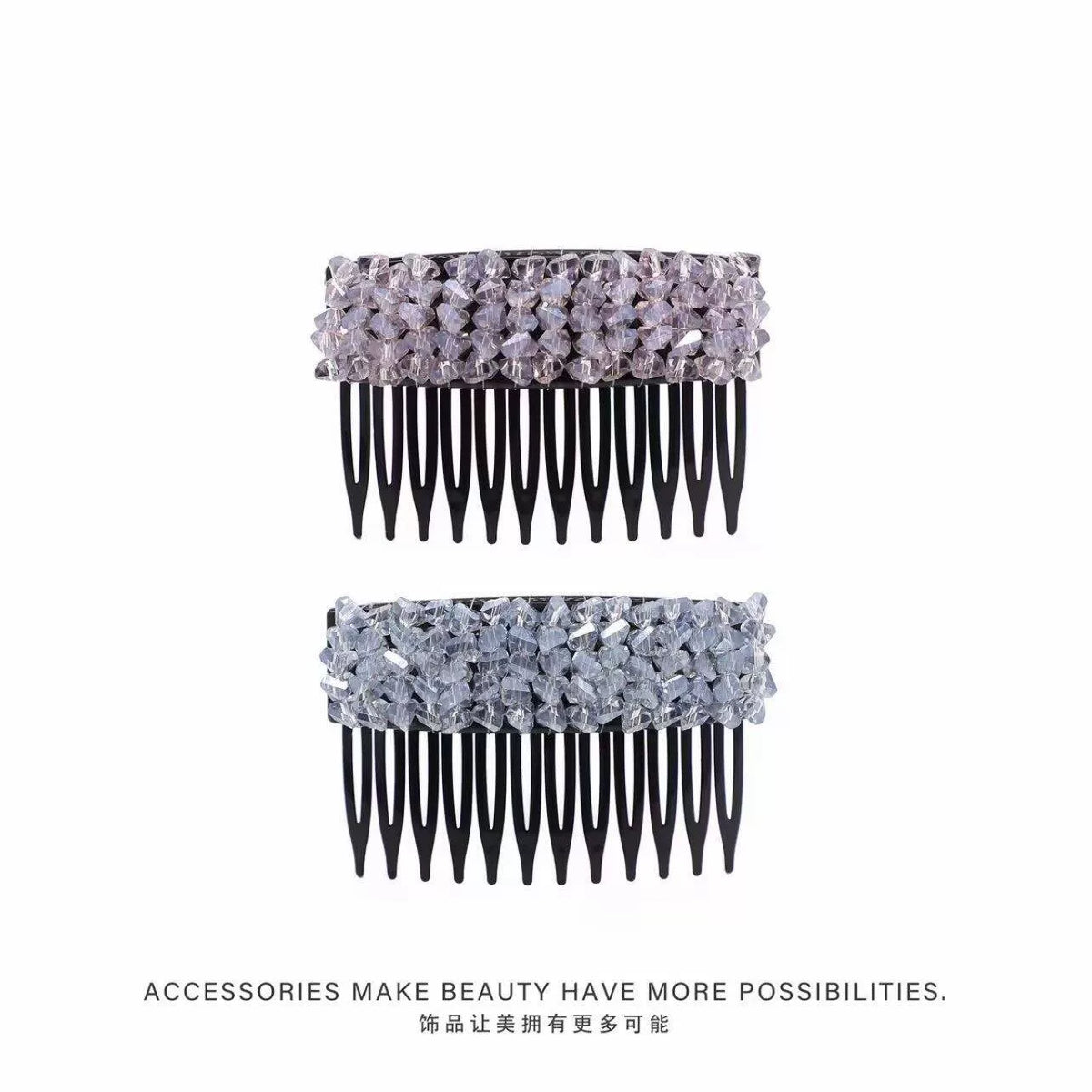 Elegant light luxury rhinestone hair comb, high-end inverted comb hair accessory, new style of bangs and loose hair organizer, side hair clip