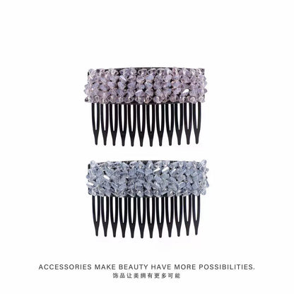 Elegant light luxury rhinestone hair comb, high-end inverted comb hair accessory, new style of bangs and loose hair organizer, side hair clip