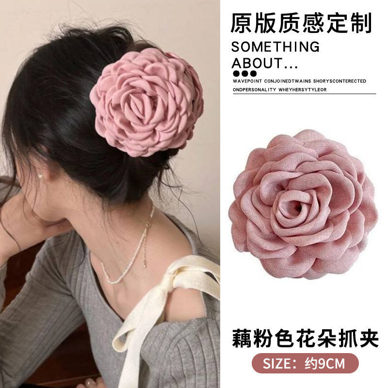 Flower hairpin female hottie photo headgear retro super fairy atmosphere blue beautiful new Chinese side clip hair accessories