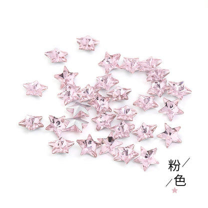Source of origin: pointed bottom five-pointed star rhinestone, glass five-pointed star rhinestone, phone case diamond attachment, hair accessory rhinestone accessories