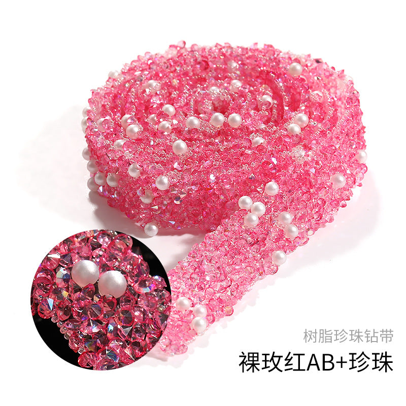 Resin Diamond Rhinestone Strips - Tear-Off Ready-to-Paste Sequins Hot Diamond Shoes Clothing Accessories and DIY crafty