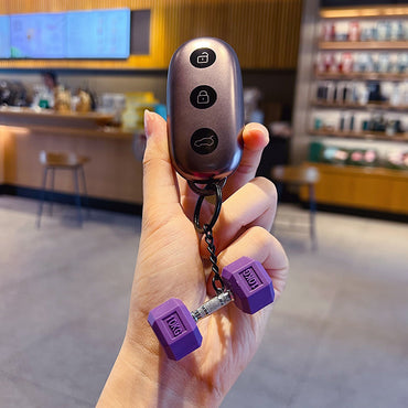 Creative Sports Fitness Mini Dumbbell Keychain Small Pendant Couple Car Key Chain School Bag Pendant Small Gift