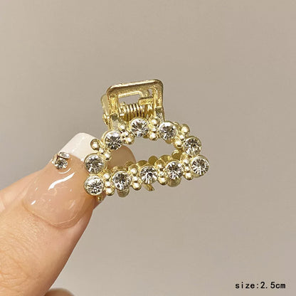 2026 new high-end flash diamond metal hairpin small grab clip women's bangs clip side forehead hairpin Korean headdress