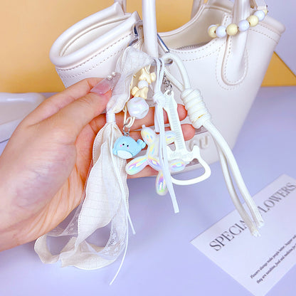 Creative DIY guitar balloon dog keychain pendant cute girly heart miu series bag pendant accessories trinkets