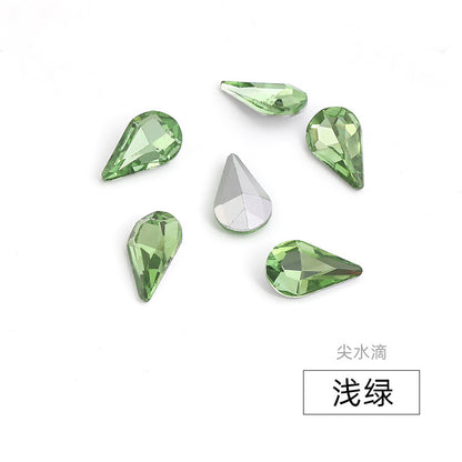 Long Drop Teardrop Diamond Rhinestones - Silver Crystal Luggage Jewelry Nail Art Clothing Hair Accessories