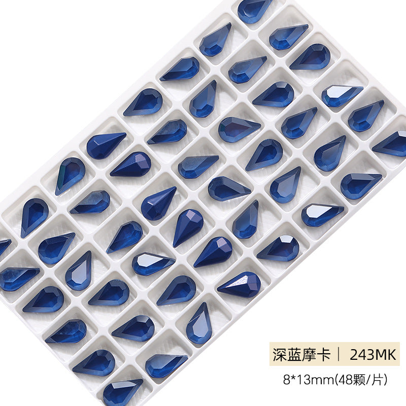 Cross-border source: Guazi pointed water drop, high-top diamond, special-shaped water rhinestone, DIY jewelry accessories, pointed bottom diamond, nail art sticker, diamond material