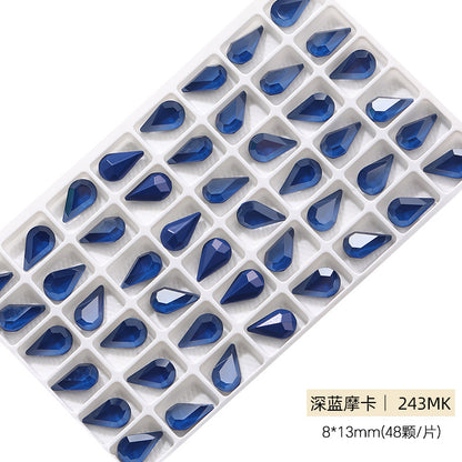 Cross-border source: Guazi pointed water drop, high-top diamond, special-shaped water rhinestone, DIY jewelry accessories, pointed bottom diamond, nail art sticker, diamond material