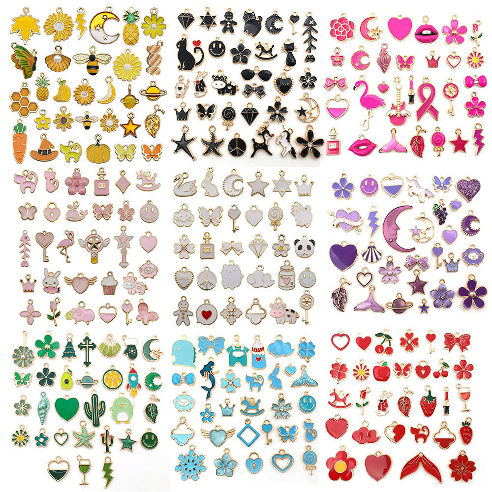 pendant Charms mix collections - Dripping Alloy DIY Bracelet Necklace Earring Key Ring Pendant
